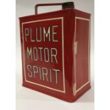 A "Plume Motor Spirit" fuel can. (1).