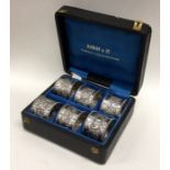 A good boxed set of six heavy Indian silver napkin