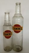 Two "Staminol Premium Grade Motor Oil" bottles. (2