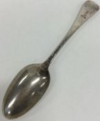 A large Georgian Hanoverian silver tablespoon. Lon