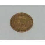 A Victorian 1887 half sovereign. Est. £70 - £90.