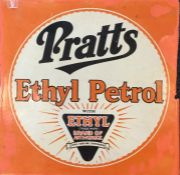 A rectangular "Pratts Ethyl Petrol" double-sided m