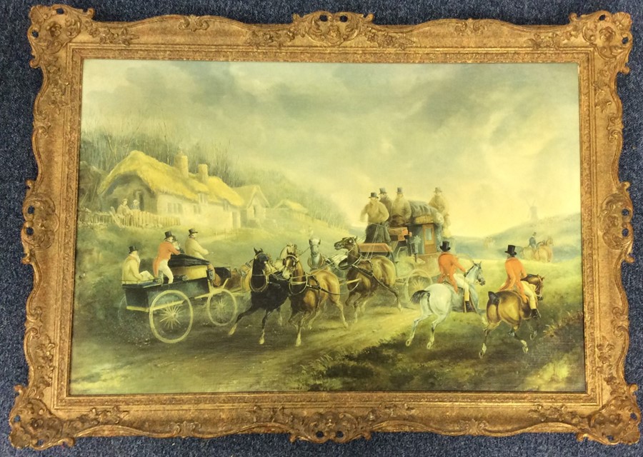 A large gilt picture frame. Approx. 78 cms x 107 c