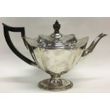 A good quality heavy Edwardian silver teapot with