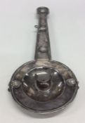An unusual Dutch 18th Century tapering silver cand