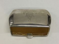 An unusual silver card case with crested armorial