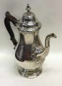 A good quality silver coffee pot of baluster form