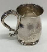 EXETER: A good baluster shaped silver mug on taper