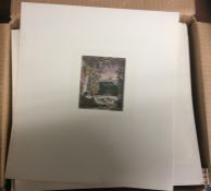 A box containing various Samuel Palmer prints.