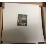 A box containing various Samuel Palmer prints.