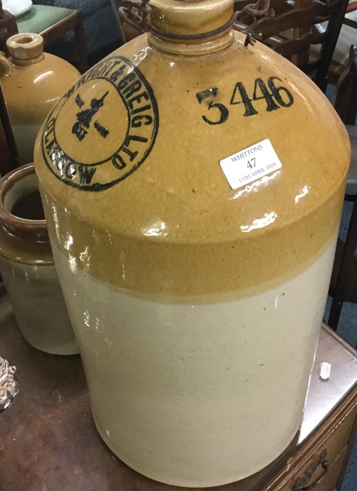 A large stoneware flagon etc.