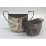 A silver half fluted cream and sugar basin. Birmin