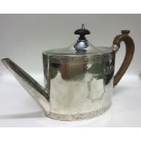 A good Georgian bright cut silver teapot with hing