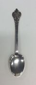 A small Irish silver christening spoon decorated w