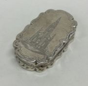 A good quality castle top engraved silver vinaigre