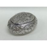 A heavy Indian dome top silver tobacco box. Approx