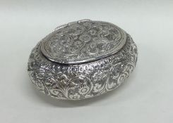 A heavy Indian dome top silver tobacco box. Approx
