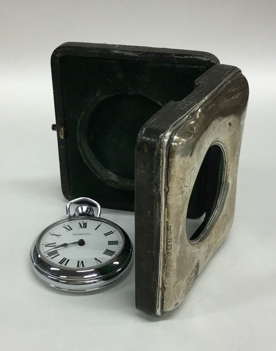 A square hinged silver Goliath watch case. Birming - Image 2 of 2