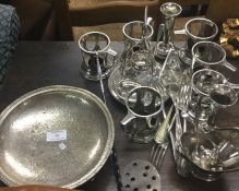 A quantity of silver plated wares.