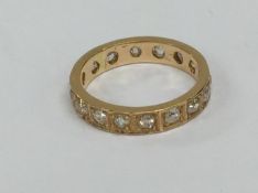 A large rose gold diamond full eternity ring in 18