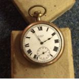 A gilt metal Elgin pocket watch.