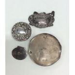 A bag containing silver lids, compacts etc. Approx