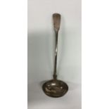 A heavy Scottish silver fiddle pattern soup ladle