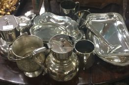 A large collection of plated ware.