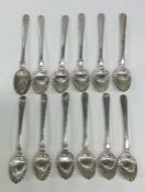 A set of twelve Continental silver teaspoons with