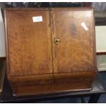 An old oak fitted stationery box.