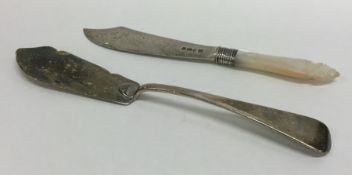 An Edwardian OE pattern silver butter knife togeth