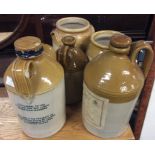 Old stoneware and other bottles.