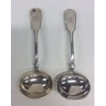 A pair of Exeter fiddle pattern sauce ladles with