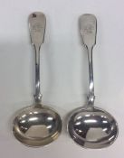 A pair of Exeter fiddle pattern sauce ladles with