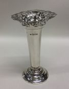 An attractive Edwardian silver spill vase with flo