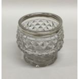 A Georgian glass and silver mounted salt. Birmingh