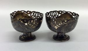 A pair of Turkish silver gilt cups decorated with