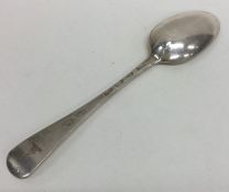 A Georgian Hanoverian silver dessert spoon. London