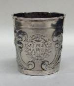 An Antique Norwegian tapering silver beaker profus