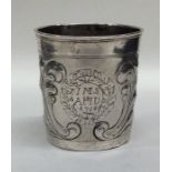 An Antique Norwegian tapering silver beaker profus