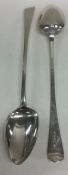 A pair of OE pattern silver basting spoons. London