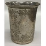 An unusual Continental silver tapering beaker deco