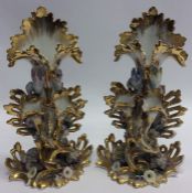 An attractive pair of late Victorian spill vases d