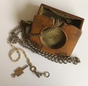Silver mounted watch chains together with a pocket