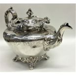 EDINBURGH: A large Victorian bright cut silver tea