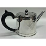 A rare Georgian drum silver teapot attractively de