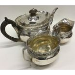 An attractive Edwardian three piece silver tea ser