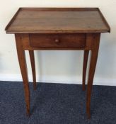 A fruit wood single drawer bedside chest. Est. £20