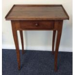 A fruit wood single drawer bedside chest. Est. £20