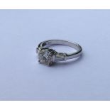 An important diamond single stone ring in 18 carat